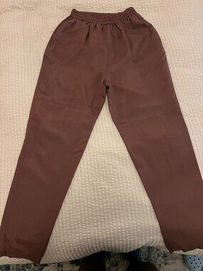 Vintage 100% Silk Tapered 'Carrot Fit' Trousers in Milk Chocolate - Stunt Sports